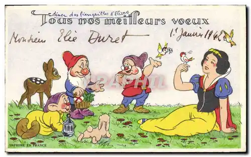 Moderne Karte Fantaisie Illustrateur Walt Disney Blanche Neige et les sept nains