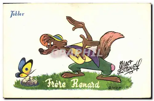 Cartes postales Fantaisie Illustrateur Walt Disney Tobler Frere Renard