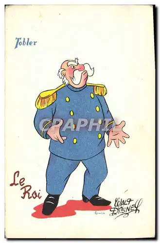 Cartes postales Fantaisie Illustrateur Walt Disney Tobler Le roi