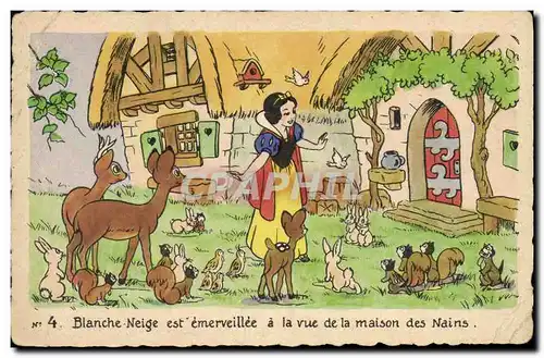 Cartes postales Fantaisie Illustrateur Walt Disney Blanche Neige et les sept nains