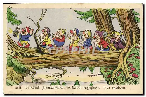 Ansichtskarte AK Fantaisie Illustrateur Walt Disney Blanche Neige et les sept nains