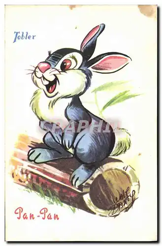 Cartes postales Fantaisie Illustrateur Walt Disney Tobler Pan Pan Lapin