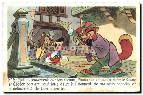 Cartes postales Fantaisie Illustrateur Walt Disney Pinocchio
