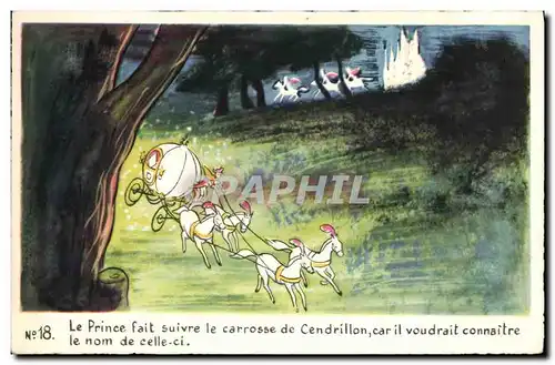 Cartes postales Fantaisie Illustrateur Walt Disney Cendrillon