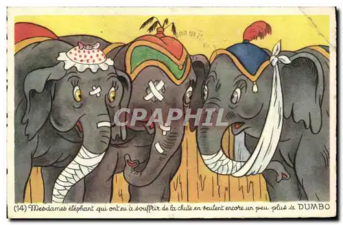 Ansichtskarte AK Fantaisie Illustrateur Walt Disney Elephant