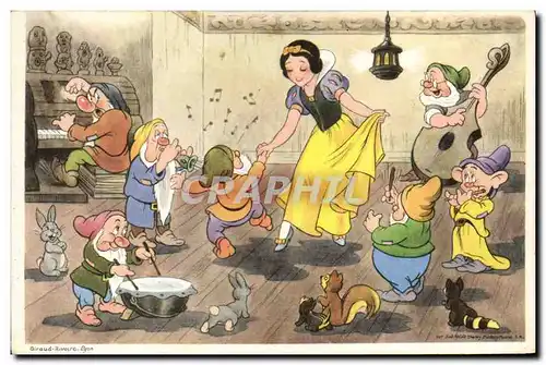 Ansichtskarte AK Fantaisie Illustrateur Walt Disney Blanche Neige et les sept nains