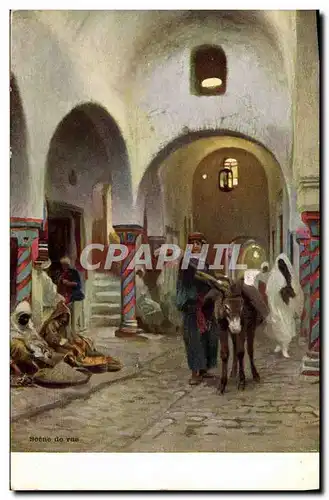 Cartes postales Fantaisie Orientalisme Scene de Rue Mule Ane