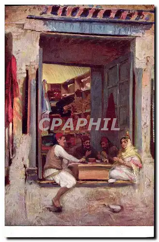 Vintage Postcard Imagination Orientalism Store of a tailor