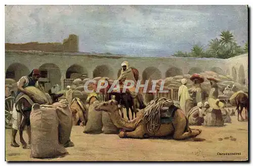 Cartes postales Fantaisie Orientalisme Caravanserai