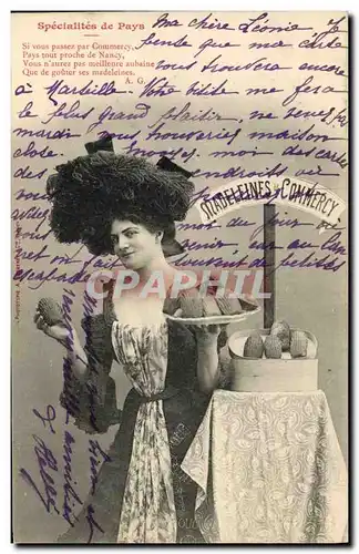 Cartes postales Fantaisie Femme Madeleines de Commercy