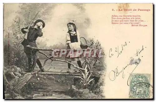 Cartes postales Fantaisie Enfant Le droit de passage