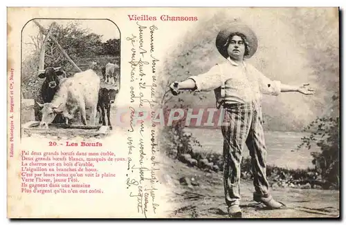 Cartes postales Fantaisie Vieilles chansons Les boeufs