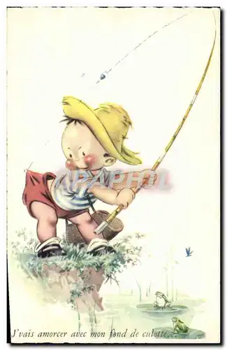 Cartes postales Enfant Peche