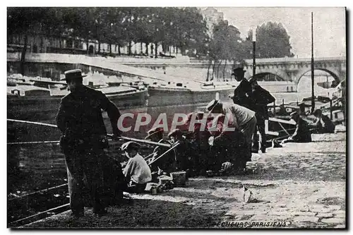 Cartes postales Peche Pecheurs parisiens