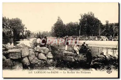 Cartes postales Peche Lamalou les Bains Le rocher des pecheurs
