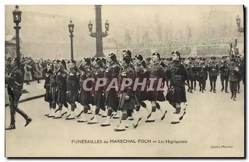 Cartes postales Mort Funerailles du Marechal Foch Les Highlanders
