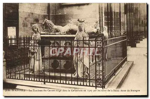 Ansichtskarte AK Mort Nantes Le tombeau des Carmes erige dans la cathedrale