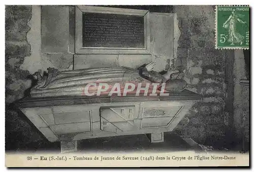 Cartes postales Mort Eu Tombeau de Jeanne la Saveuse dans la crypte de l&#39eglise Notre Dame