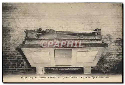 Cartes postales Mort Eu le tombeau de Saint Laurent dans la crypte de l&#39eglise Notre Dame
