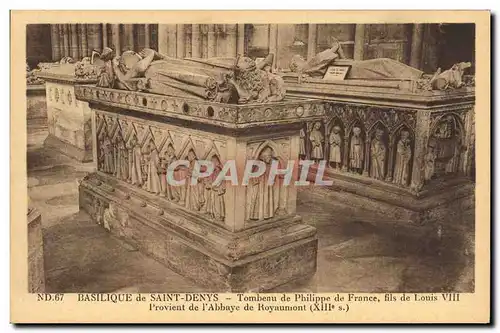 Cartes postales Mort Basilique de Saint Denis Tombeau de Philippe de France