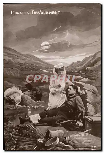 Cartes postales Sante Militaria L&#39ange du devouement Infirmiere