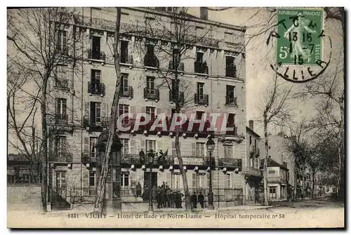 Cartes postales Sante Militaria Vichy Hotel de Bade et Notre Dame Hopital Temporaire 50