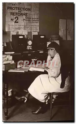 CARTE PHOTO Sante Militaria Infirmiere Protection du Reforme