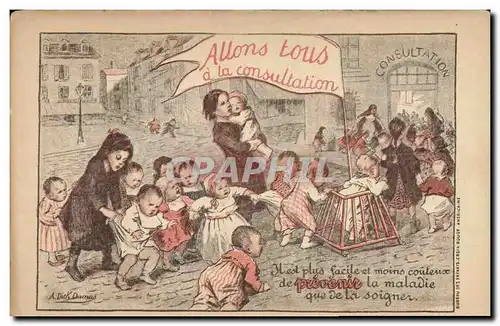 Cartes postales Sante Consultation Bebes
