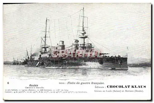 Cartes postales Bateau Gaulois Cuirasse a tourelles