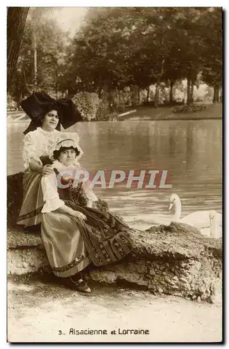 Ansichtskarte AK Folklore Alsace Alsacienne et Lorraine Cygne