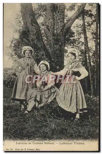 Cartes postales Folklore Alsace Lorraines en costume national