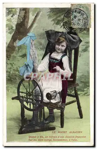 Cartes postales Folklore Alsace Le Rouet alsacien Enfant