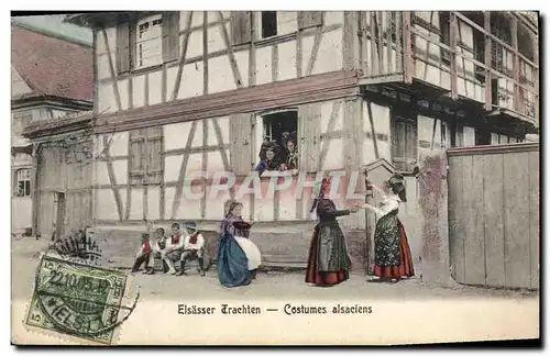 Ansichtskarte AK Folklore Alsace Costumes alsaciens