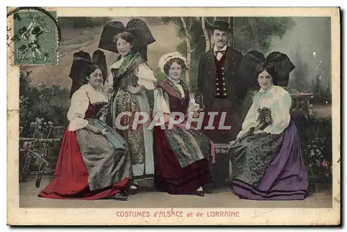 Cartes postales Folklore Alsace et Lorraine Costumes