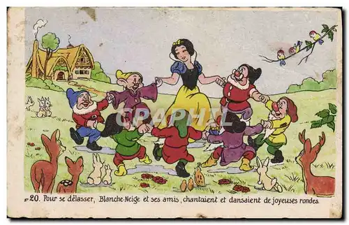 Ansichtskarte AK Fantaisie Walt Disney Blanche Neige et les sept nains