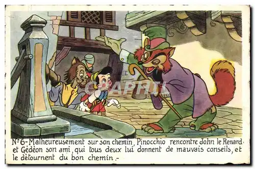 Cartes postales Fantaisie Walt Disney Pinocchio Renard