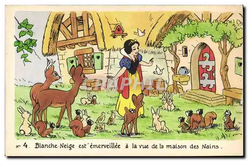 Cartes postales Fantaisie Walt Disney Blanche Neige et les sept nains
