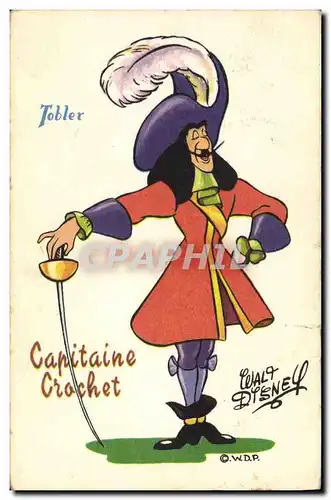 Cartes postales Fantaisie Walt Disney Tobler Capitaine Crochet