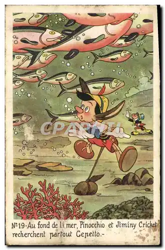 Cartes postales Fantaisie Walt Disney Pinocchio