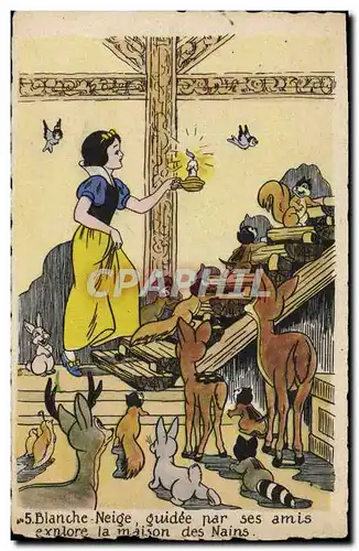 Cartes postales Fantaisie Walt Disney Blanche Neige et les sept nains