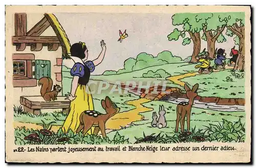 Ansichtskarte AK Fantaisie Walt Disney Blanche Neige et les sept nains