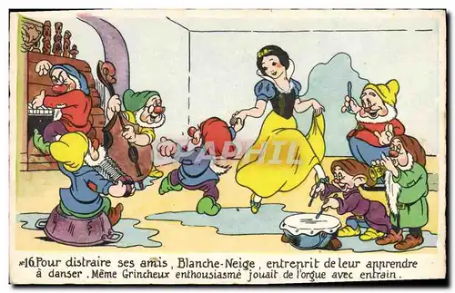 Cartes postales Fantaisie Walt Disney Blanche Neige et les sept nains