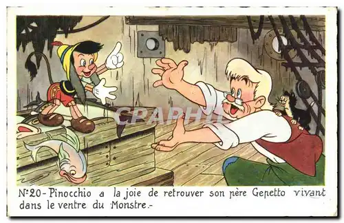 Cartes postales Fantaisie Walt Disney Pinocchio Gepetto