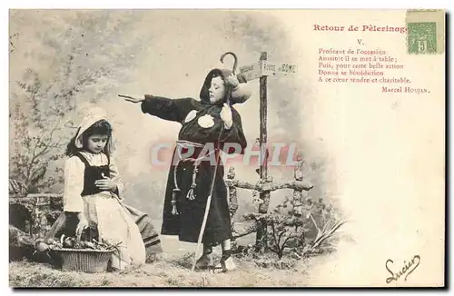 Cartes postales Fantaisie Enfants Retour de pelerinage