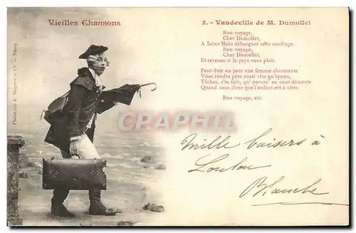 Ansichtskarte AK Fantaisie Vieilles chansons Vaudeville de M Dumollet