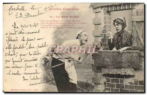 Cartes postales Fantaisie Vieilles chansons La Mere Michel