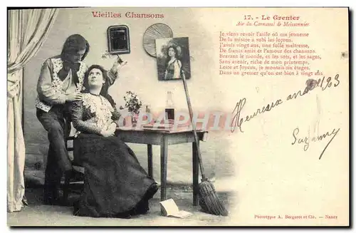 Cartes postales Fantaisie Vieilles chansons Le grenier