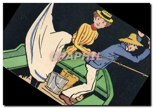 Cartes postales Peche Pecheur Illustrateur