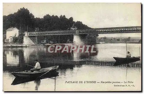 Cartes postales Peche Pecheur Paysages de l&#39Yonne Nos petites passions La peche