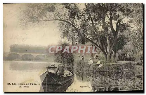 Cartes postales Peche Pecheur Les bords de l&#39Yonne